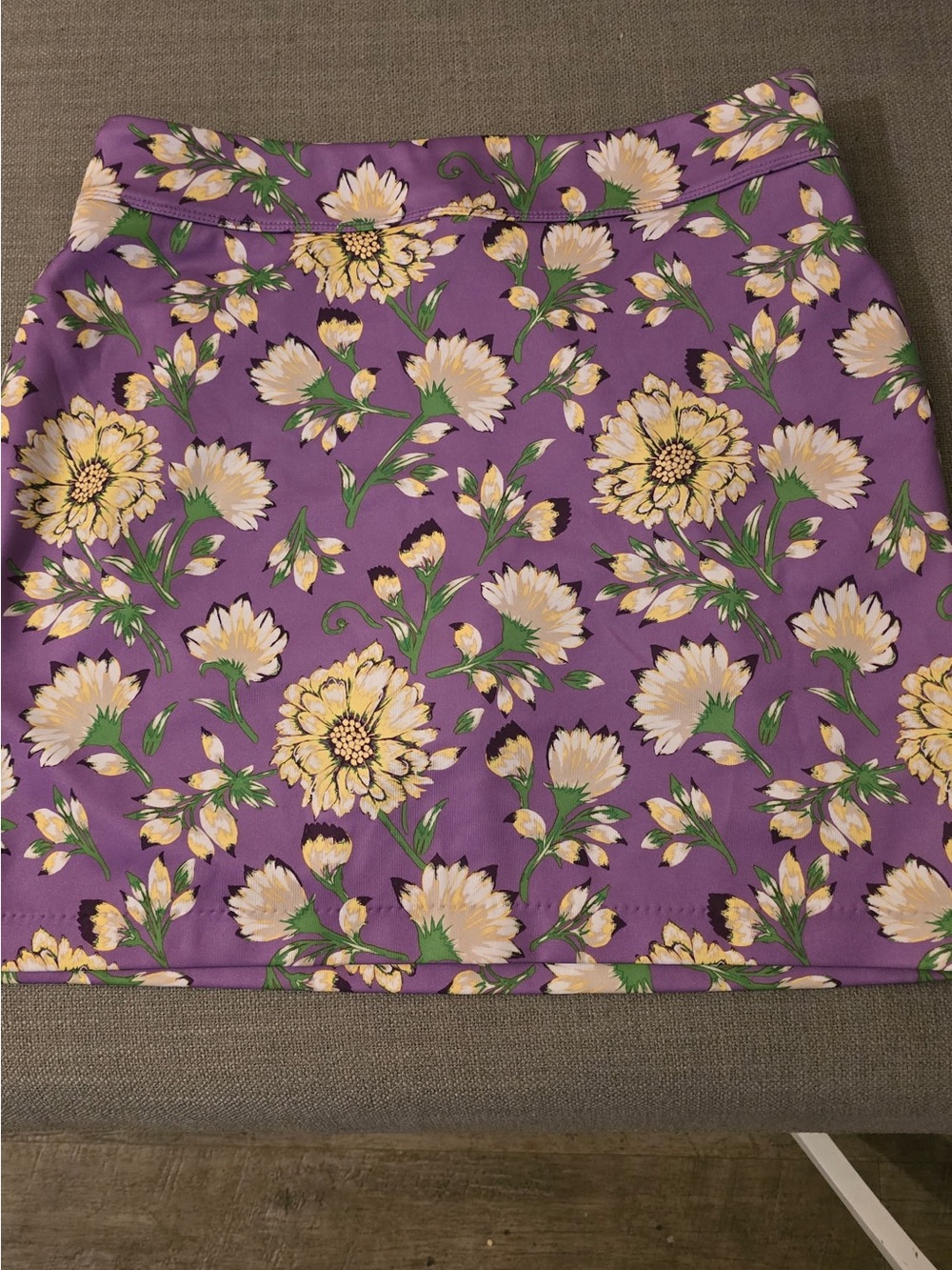 Gianni Bini Purple Mini Skirt with Yellow Floral Print